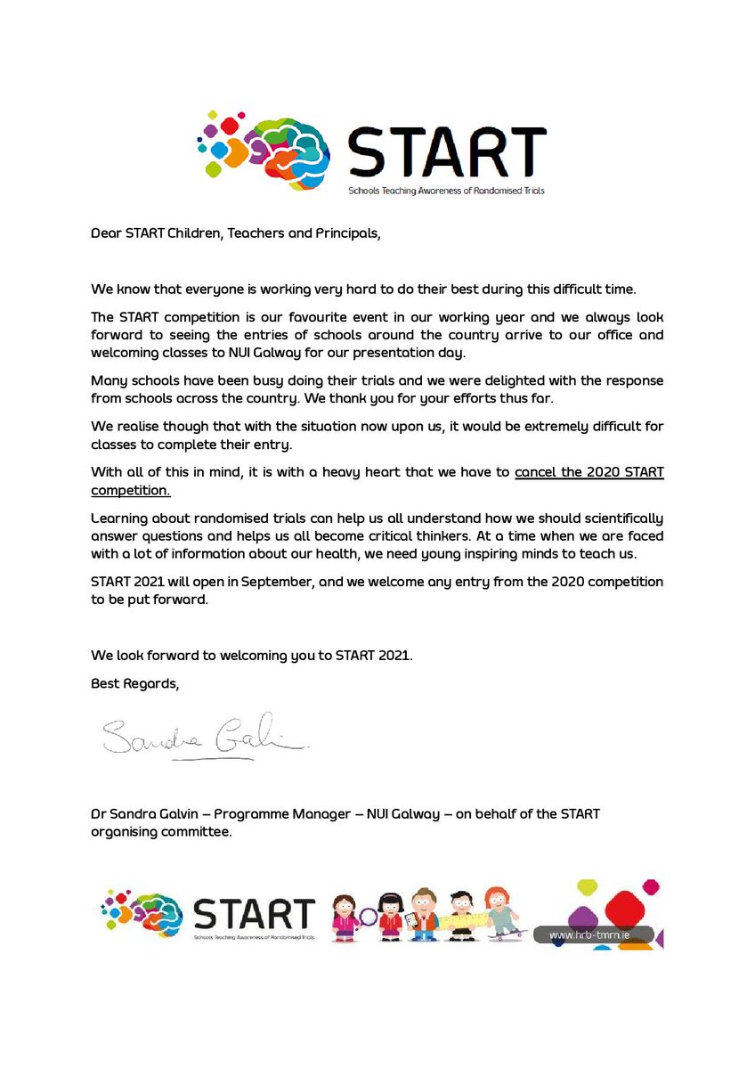 hrbtmrn's tweet photo. Notice for fans of @STARTSchools. It is with a heavy heart that we announce START 2020 is cancelled due to #COVID19. Now more than ever we need an #InformedPublic so keep asking questions and seek reliable sources of information. Lets fight #FakeNews together. #TrialMethdology https://t.co/JlcktxHftA