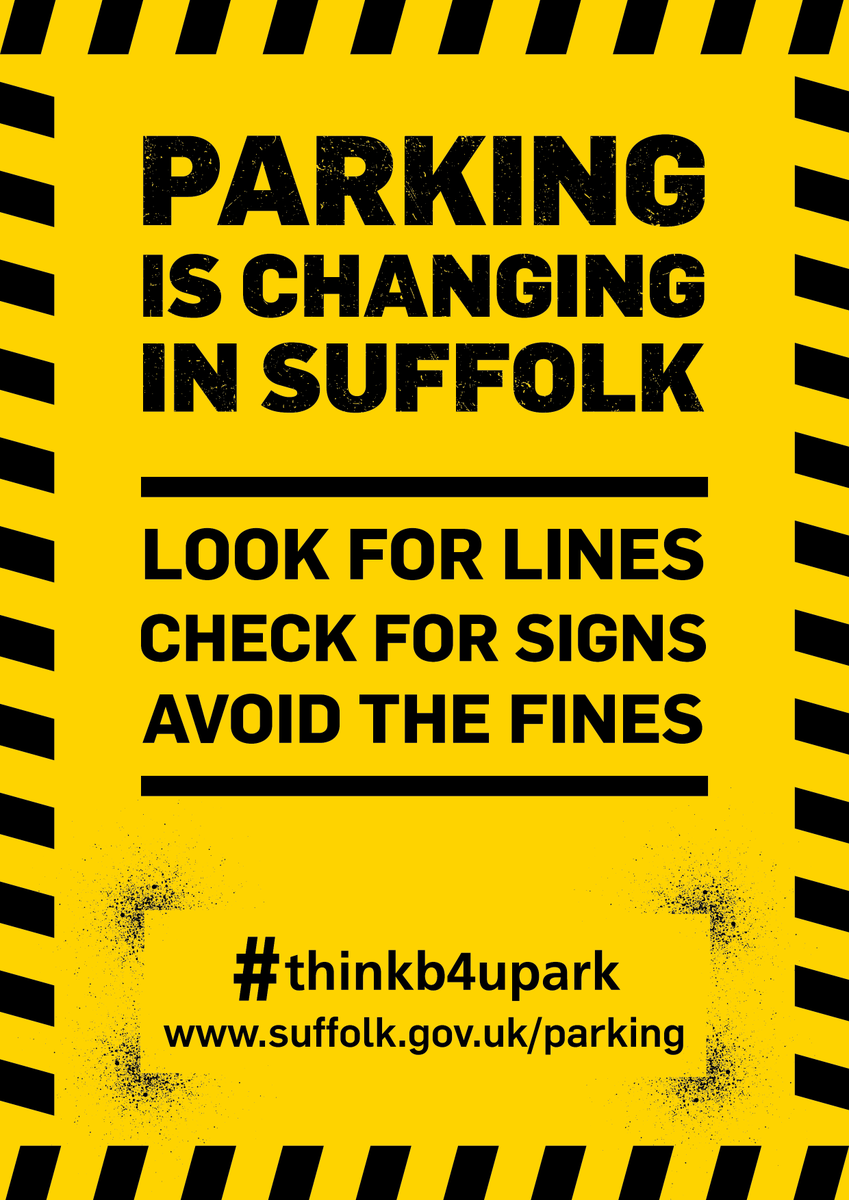 Suff_highways's tweet photo. What will #CivilParkingEnforcement mean for #Suffolk?

- Reduction of unsafe #parking
- Support emergency vehicles getting around
- Higher turnover of spaces to benefit business
- Reduce negative impact on environment by tackling congestion

#CPE is coming 6 April.

#thinkb4upark https://t.co/c9rSHkjtcv