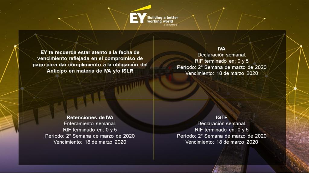 EY_Venezuela's tweet photo. EY te recuerda cumplir con las próximas obligaciones tributarias: #EYVenezuela #Outsourcing #Venezuela #AnticipoIVA #AnticipoISLR #IVA #ISLR #RIVA #RISLR #ISAE https://t.co/m6LGyFjF2V