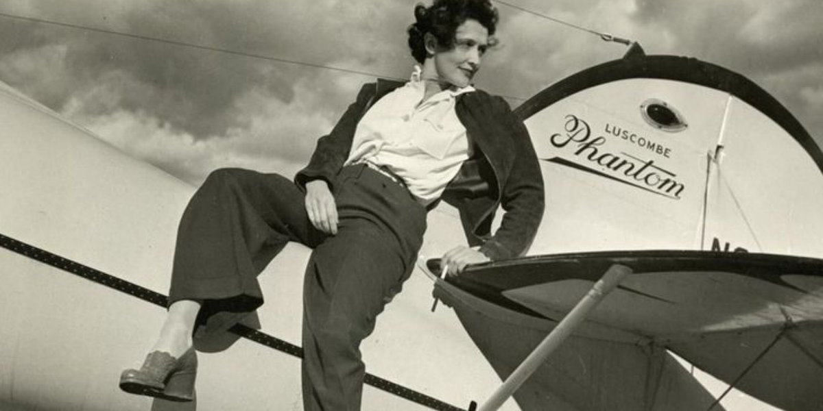 Aline Rhonie (b. 1909) learned to fly at 21, obtained international licenses &amp; even flew her plane 17,000 miles to her honeymoon destination. When WW II erupted, she was eager to do her part - flying for the British Relief Society &amp; driving an ambulance. #WomensHistoryMonth