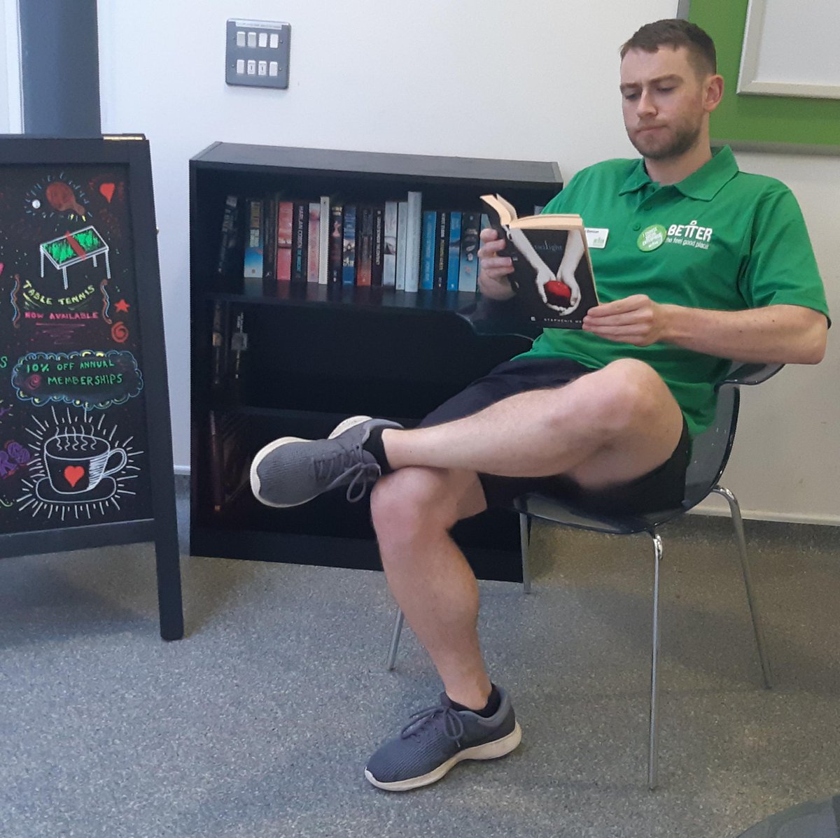 Better_Chiltern's tweet image. BOOK SWAP! Now up and running at Sprinters. As part of our Social Enterprise initiative, we are doing a book swap in our lounge area. Here is our DM, Daniel, "reading" one of the books we have had donated. If you have any spare books, please donate them for someone else to enjoy.