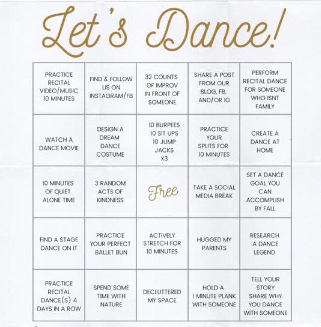 protest Håndskrift navneord Uživatel westport dance na Twitteru: „Happy Monday! Let's play Dance Bingo!  Complete these tasks and share with us via pic or video  @westportacademyofdance Let's see who is crowned our Bingo winner first!!! #