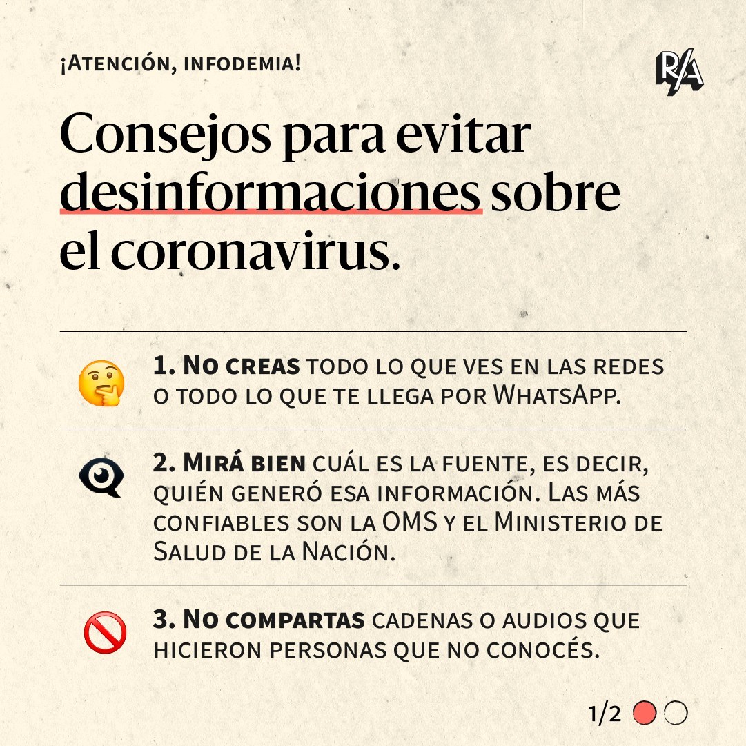 maRIOrioRDA's tweet photo. 6 consejos simples para no contribuir a la desinformación. 
Son elementales, pero aún así caemos en la tentación a cada rato para no considerarlos.
Bien por @redaccioncomar #infodemia https://t.co/htNUA91OuP