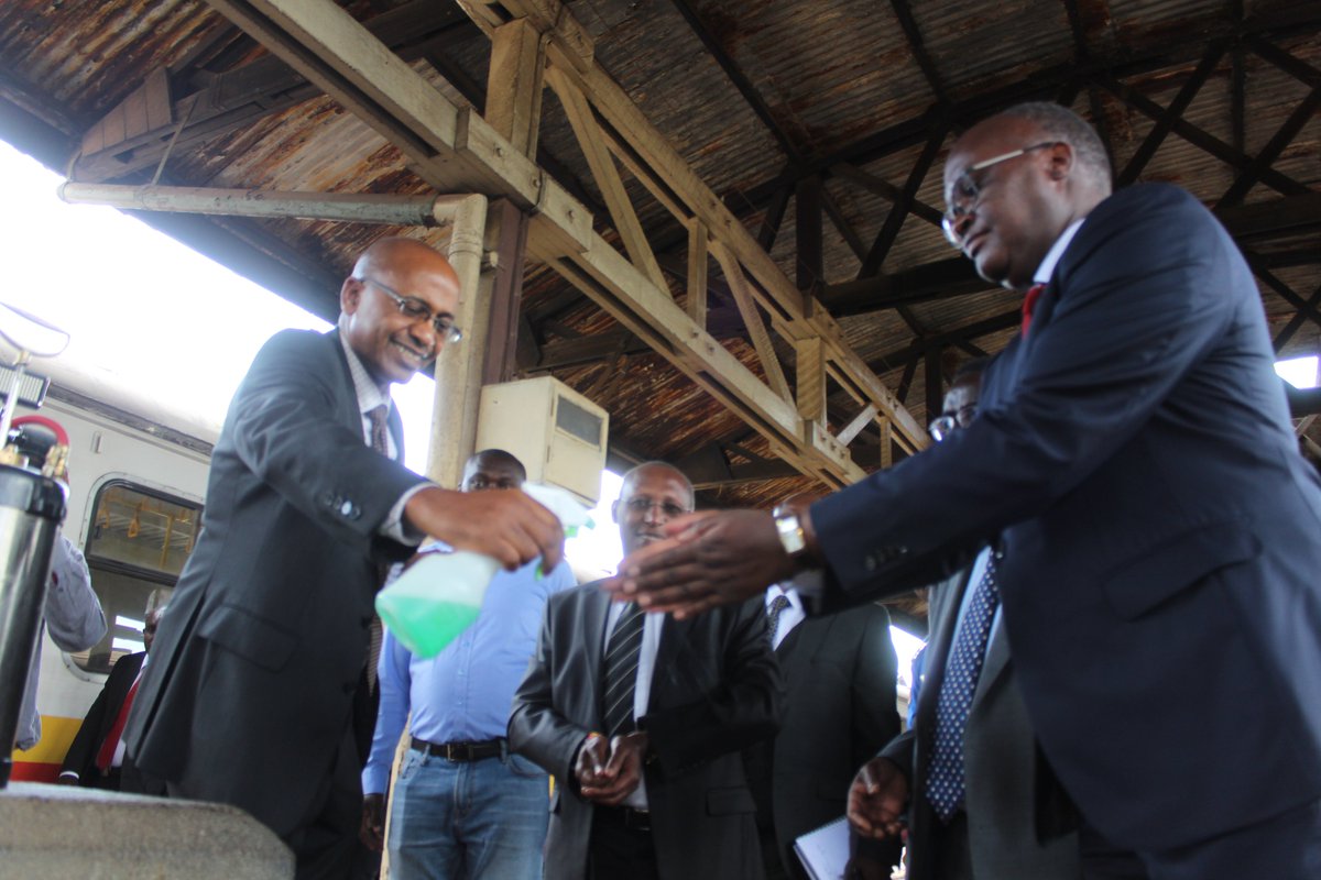 TransportKE's tweet image. Earlier today, the transport CS, @JamesMacharia_  inspected the Nairobi Railway Station and Nairobi Central Bus Terminus to assess the level of prevention measures being taken to prevent the spread of the COVID -19 virus. #covid19kenya