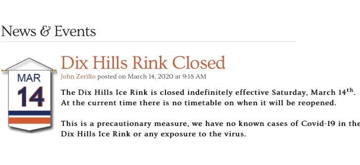 LadyIsles16U's tweet photo. Dix Hills Rink closed. https://t.co/ufEUCPvcAw