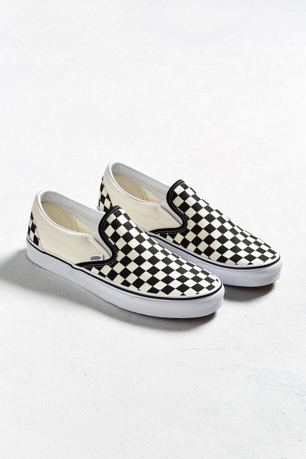 slide on vans checkerboard