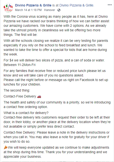 BaresvilleElem's tweet photo. Divinio Pizzeria and Grille https://t.co/7D5kHnVrmX