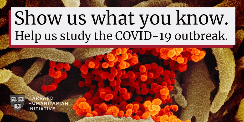 PLEASE RETWEET: The Harvard Humanitarian Init. still needs your help! Help us get our multilingual #COVID19 survey to the world. HHI wants to know how you trust #coronavirus info from different sources🤔🏥 Answers will help strengthen the global response buff.ly/39JzJ1z