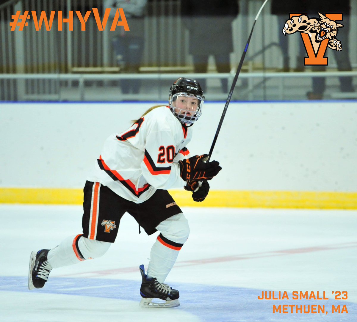 va_hockey's tweet image. Julia Small ‘23 - Methuen, MA: “I choose VA beacuse the first time I was there everyone was so welcoming and supportive. The students and faculty on campus really showed me that they pushed everyone to thrive and succeed no matter what. This motivated me to attend VA and join...