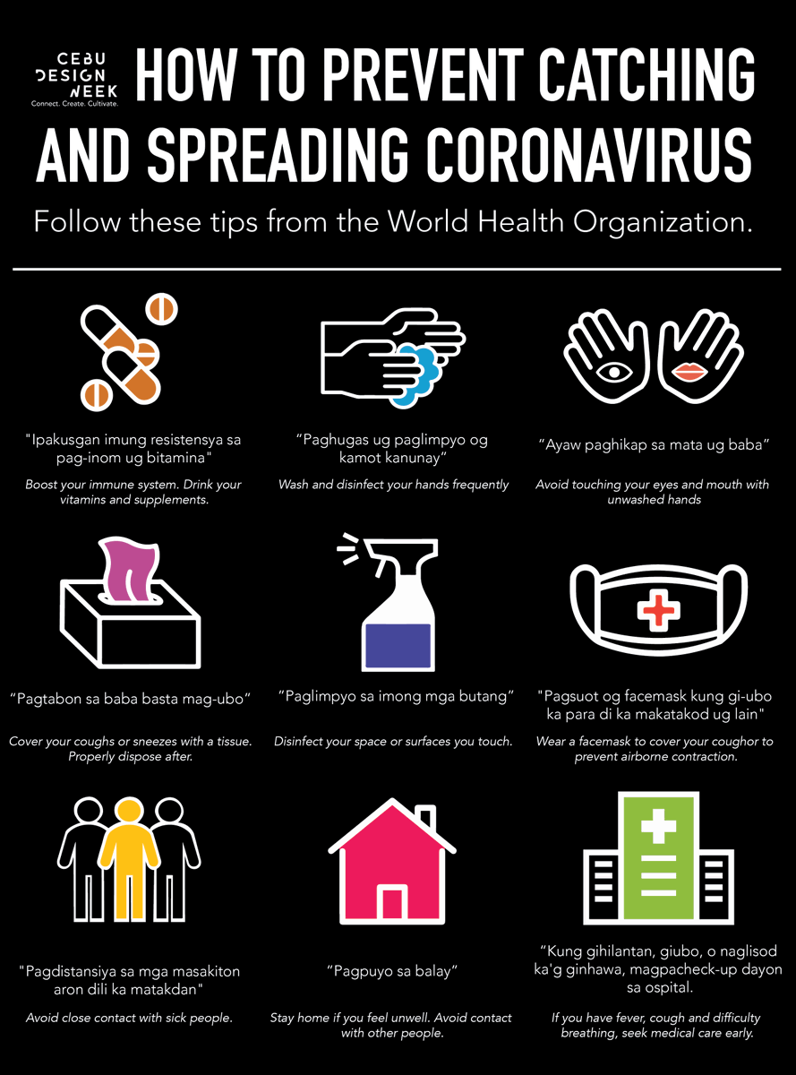 cebudesignweek's tweet photo. Let's create the right type of awareness! The creative community should not stop growing because of this pandemic. Stay safe, stay informed! 😷👍

Keep updated with the latest #COVID19 developments by the @DOHgovph. | https://t.co/imAuwNvIMt https://t.co/dvWKj5BY6m