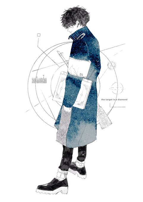 「black hair blue theme」 illustration images(Latest)｜20pages