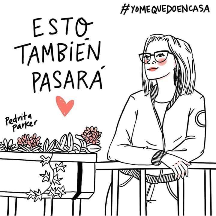 CVioletaDH's tweet photo. 💟 SORORIDAD por redes y teléfonos !! #Estotambiénpasará 💪🏽 #YoMeQuedoEnCasa 
Ilustración de: @PedritaParker https://t.co/y09drlEJf4