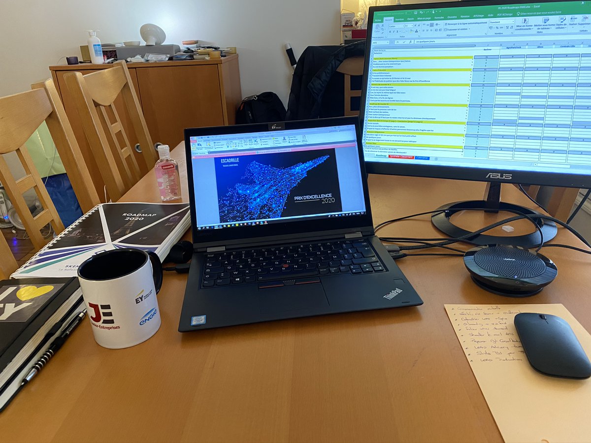 Paré pour quelques jours de #teletravail avec une bonne connexion internet, beaucoup de lecture <a href="/cnje/">Junior-Entreprises</a> et un fichier excel à remplir #PrixExcellence20 #CNE20 #WeAreJE