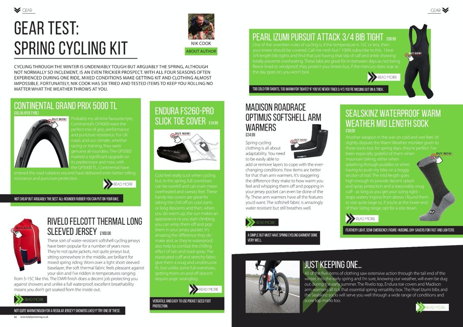 Top spring cycling kit from <a href="/endura/">John Peters</a> <a href="/Rivelo/">Rivelo</a> <a href="/PearlIzumiUK/">PEARL iZUMi UK</a> <a href="/UKmadison/">Madison</a> <a href="/sealskinz/">Sealskinz</a> but, if just allowed to keep one, @nikalascook chose the brilliant <a href="/ContiTyres/">Cambrian Tyres Cycle Ltd</a> GP 5000 TL tyres  totallyactivemag.co.uk/imag/taspring2…