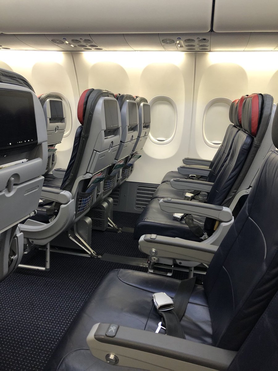 Leaving Raleigh heading thru  Dallas and then home. The plane is nearly empty.  I’m the only one on my row surrounded by empty rows.  #coronavirus