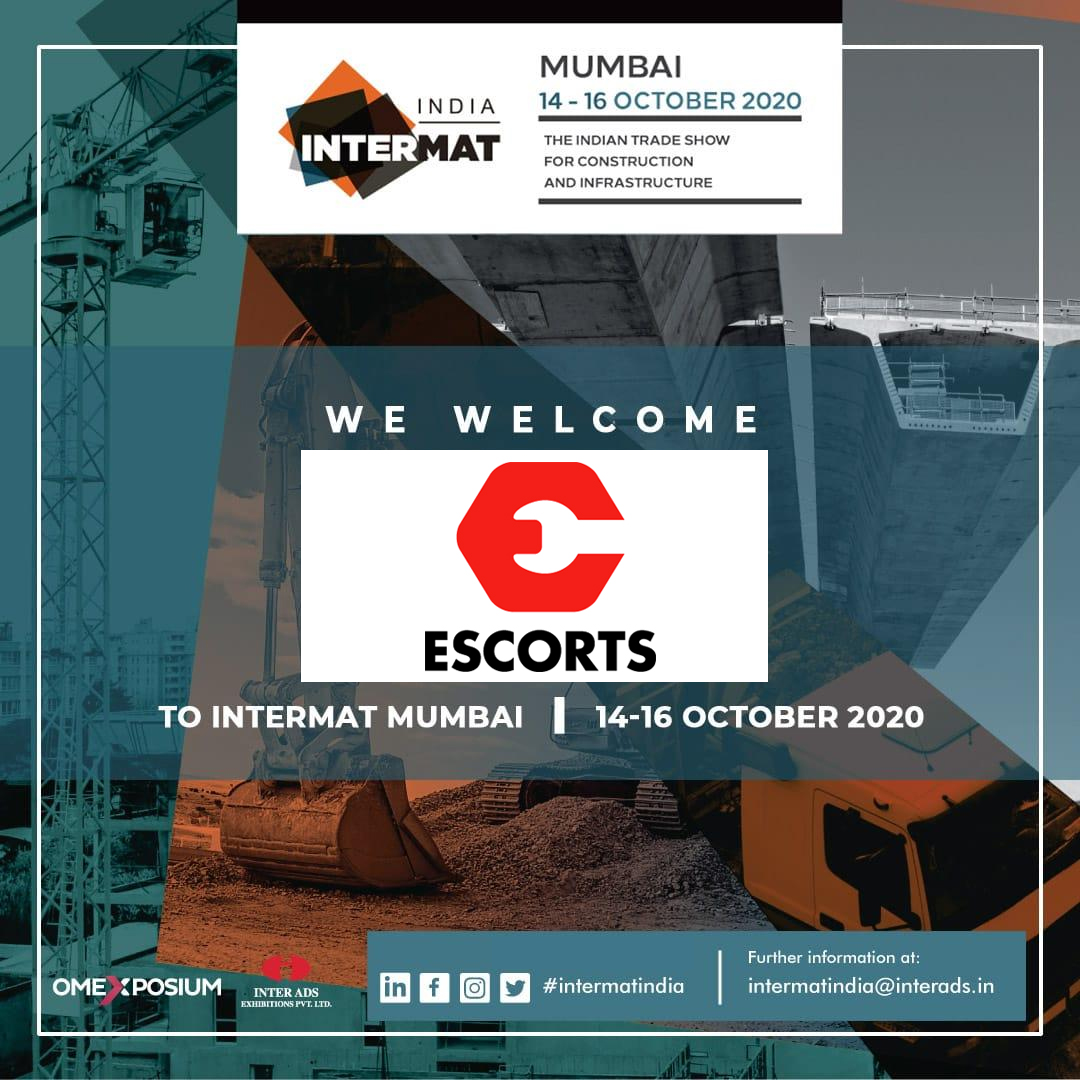 INTERMATIndia's tweet photo. #INTERMATIndia2020 is proud to announce @escortsgroup to be a part of the Indian Trade Show for #Construction and #Infrastructure

𝐋𝐢𝐦𝐢𝐭𝐞𝐝 𝐒𝐩𝐚𝐜𝐞 - 𝐔𝐧𝐥𝐢𝐦𝐢𝐭𝐞𝐝 𝐎𝐩𝐩𝐨𝐫𝐭𝐮𝐧𝐢𝐭𝐢𝐞𝐬, 𝐤𝐧𝐨𝐰 𝐦𝐨𝐫𝐞: https://t.co/ZzYWaQMRV2 https://t.co/kOjT98Ima4