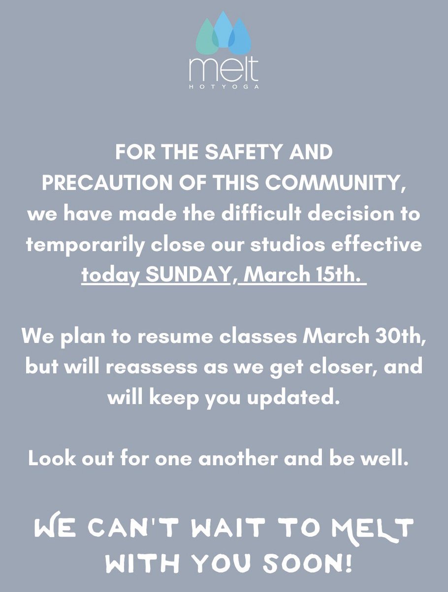 MeltLaderaYoga's tweet photo. To Our Melt Community... https://t.co/5mJ0Rs1wwC