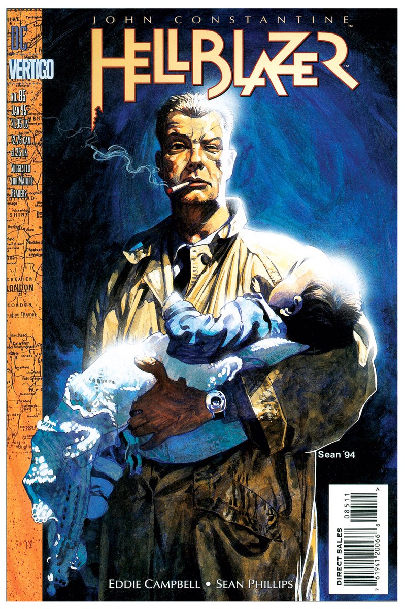  #40yearsofcomics #1994 was a productive year. Finished Kid Eternity, drew a few issues of Shade the Changing Man, almost drew Egypt, but started a long run on  #Hellblazer instead. That baby on the HB cover is  @jacobr_phillips