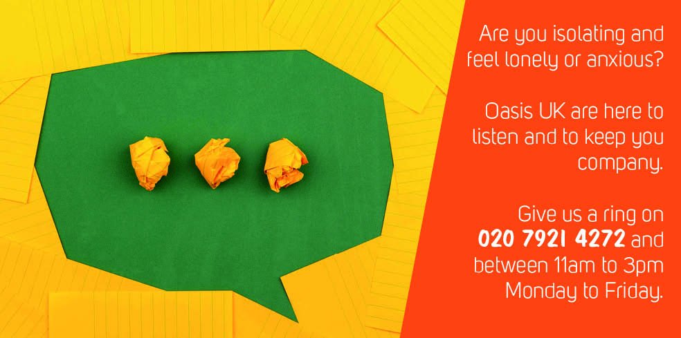 In uncertain times, many of us can be left feeling anxious or alone. <a href="/Oasis_UK/">Oasis UK</a> don't want anyone to feel on their own in this, that's why they've opened a new friendship line. If you're self isolating and lonely, give us a ring today oasisuk.org/coronavirus #Communitydoesntstop