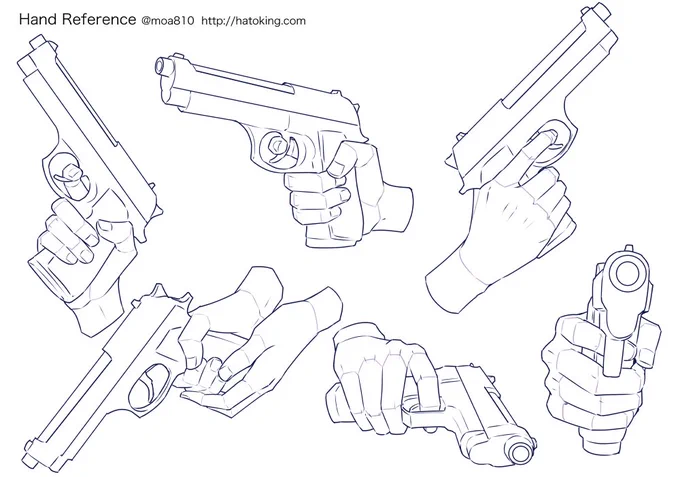 トレスOKな手のイラスト資料集に「ハンドガン -Handgun」を追加しました。モデルに使用したのはM92F。銃は最低限の線しか拾っていないので、適宜3Dモデルを使うなりして補完して頂ければと思います。 *Hand refs for artists https://t.co/aaWJW0JtJn 