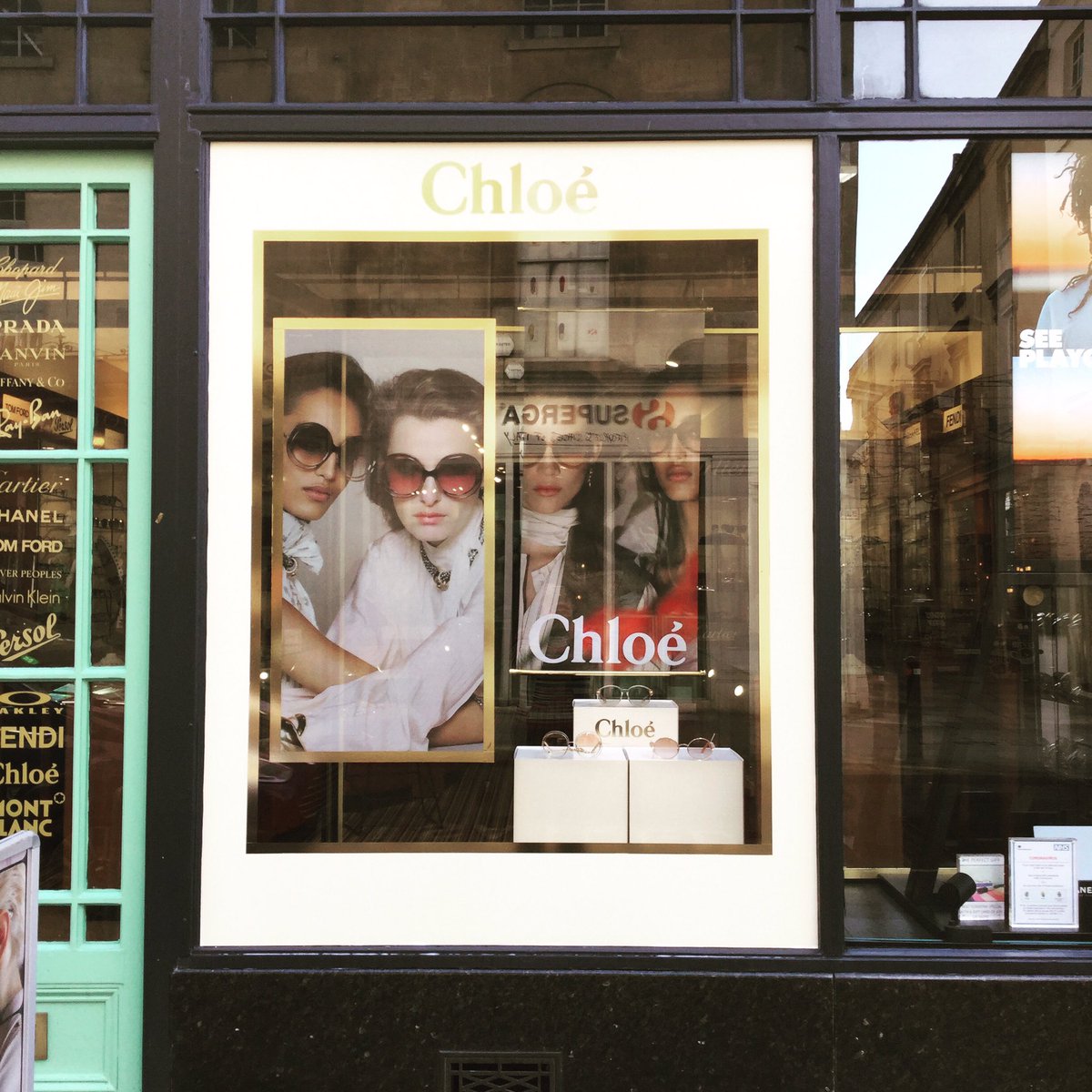 EandKBath's tweet photo. Our beautiful new Chloe window! #Chloe #E&amp;K #stylingopticians https://t.co/qE9qzRds3u