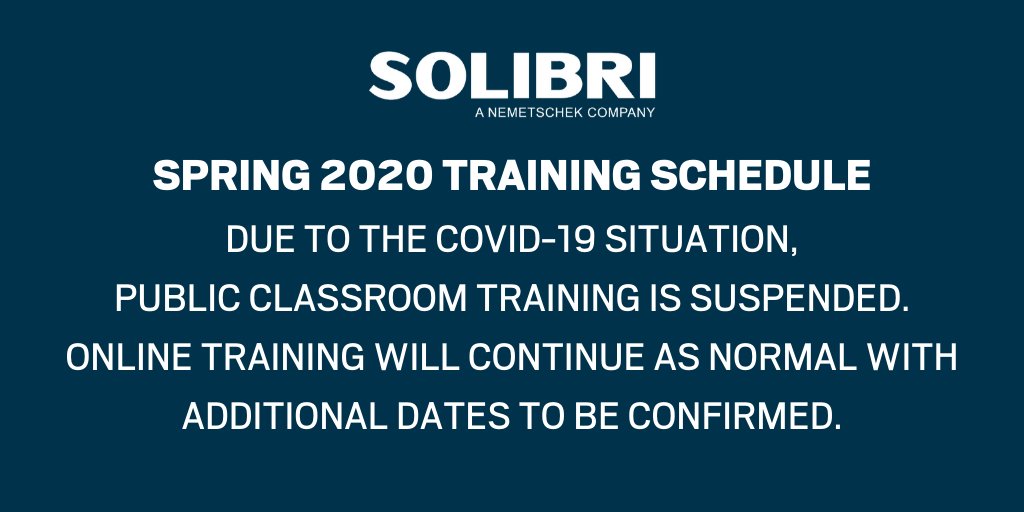 Solibri_UK_Ltd's tweet photo. #PLEASE_NOTE - due to the #COVID-19 situation, we have suspended public #Classroom Training (next dates: 31 Mar + 1 Apr in London). 

Online Training will continue as planned with additional dates to be confirmed. 

#solibri #nemetschek #coronavirus #staysafe https://t.co/PpoZWBhFMg