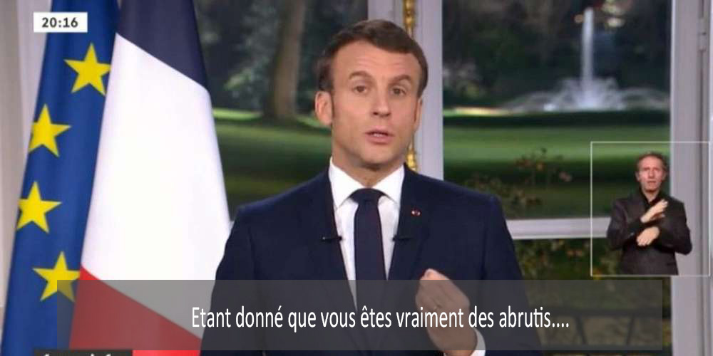 Le_Chien_Maigre's tweet image. Voici en avant première les images du discours de Macron ce soir...