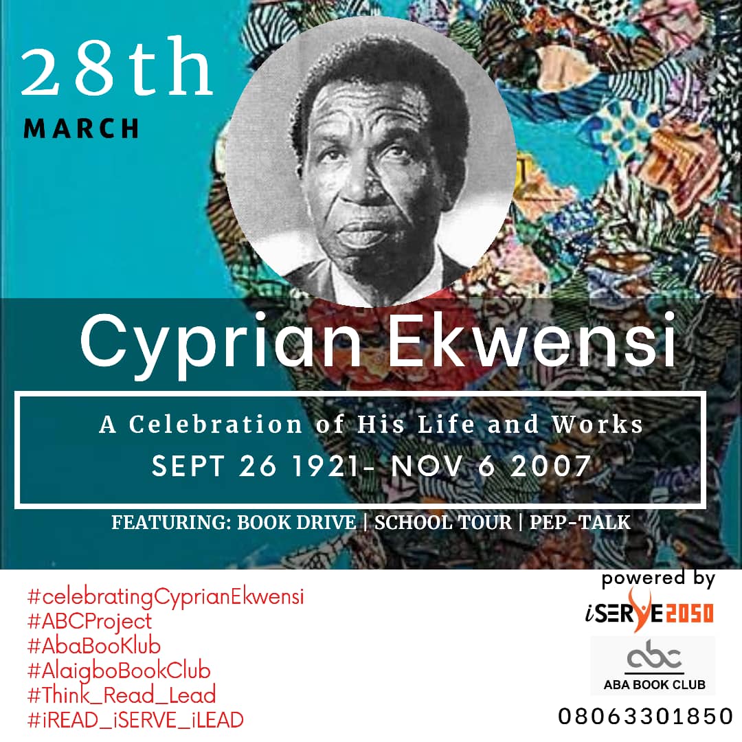 iSERVE2050's tweet photo. #CelebratingEkwensi
#CelebratingCyprianEkwensi Now more than ever, Nigerians should read Ekwensi's clarion call #DividedWeStand
Our diversity is our strength when harnessed properly
#LeadershipMatters
#ABCProject
#AbaBooKlub
#SaveAbaLibrary
#Think_Read_Lead
#iREAD_iSERVE_iLEAD https://t.co/7KzcFfQFHT