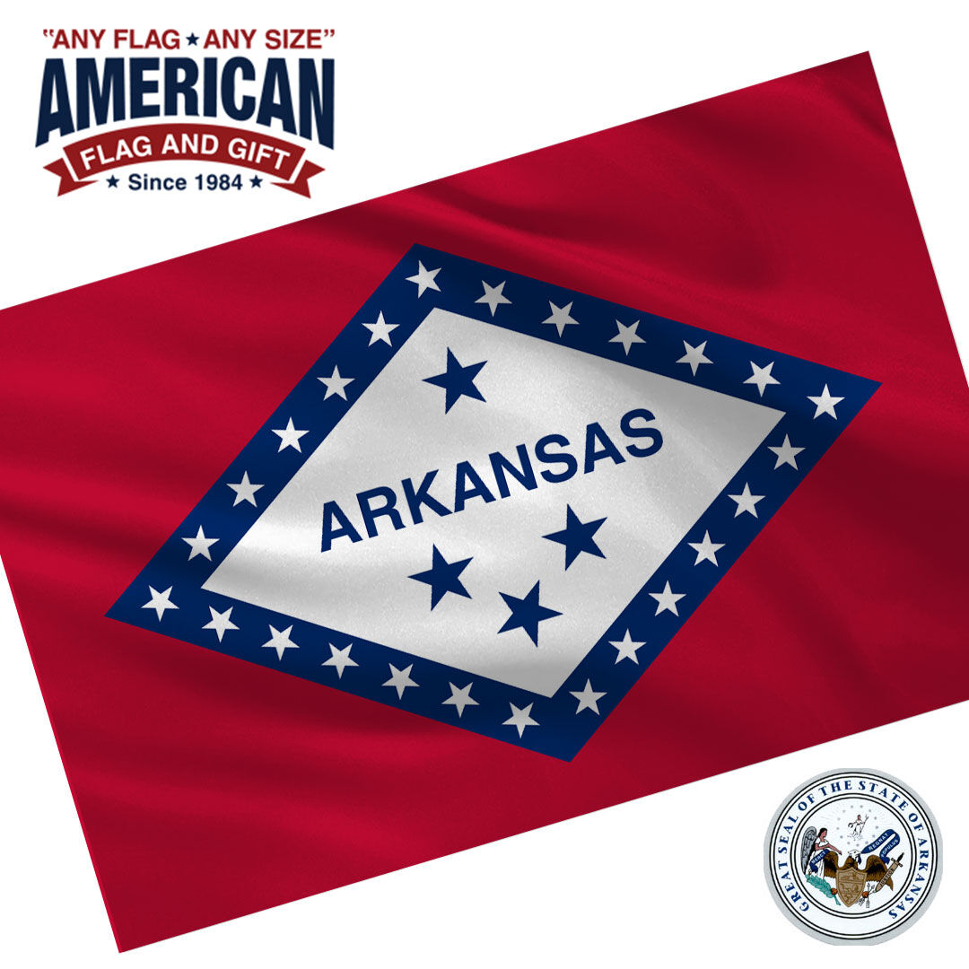 BestFlags1's tweet photo. The home of the mockingbird, #Arkansas adopted it's #state #flag today in 1924. #stateflag #thenaturalstate 
---
https://t.co/sNl7dHnfb3 https://t.co/jNICqhEvKX