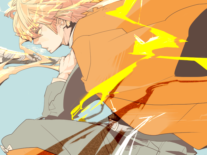 tath(たす) / shiroさんがTwitterに投稿した我妻善逸(鬼滅の刃)のイラスト。