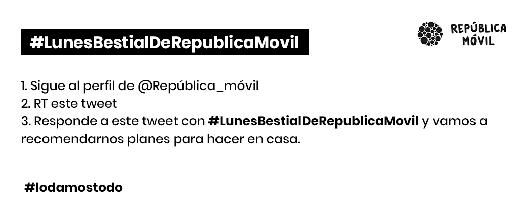 SORTEAMOS 50 BONOS DE 5GB! 😎

¿Qué tal estáis todos? ¿Qué estáis haciendo estos días? Vamos a ayudarnos entre todos para entretenernos la cuarentena 😊 

#LunesBestialdeRepúblicaMóvil

Bases legales: bit.ly/3aYSkqz