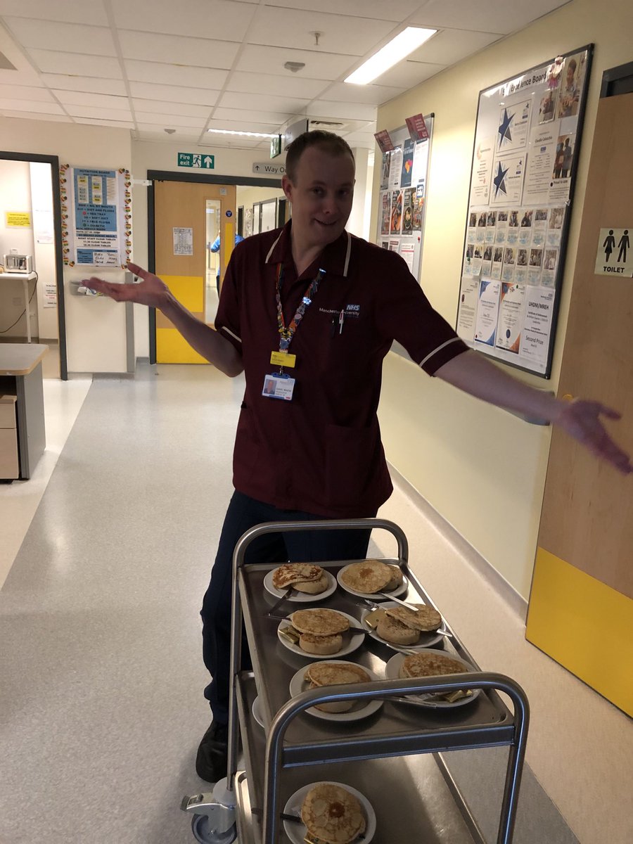 ⁦<a href="/MFTnhs/">MFT NHS</a>⁩ #NHW2020
 ⁦<a href="/DArmstrong70/">Debra Armstrong</a>⁩. Ward 55 enjoying big breakfast Monday