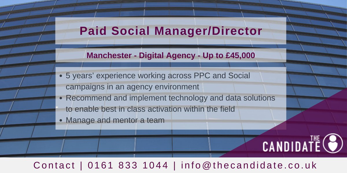 thecandidateuk's tweet image. 🍌Go bananas for this great role!🍌 

@TheCandidateEB &apos;s #agency #joboftheweek is for a #paidsocialmanager or #paidsocialdirector in #Manchester. Is this the role for you? Find out more... buff.ly/3aRvn8S