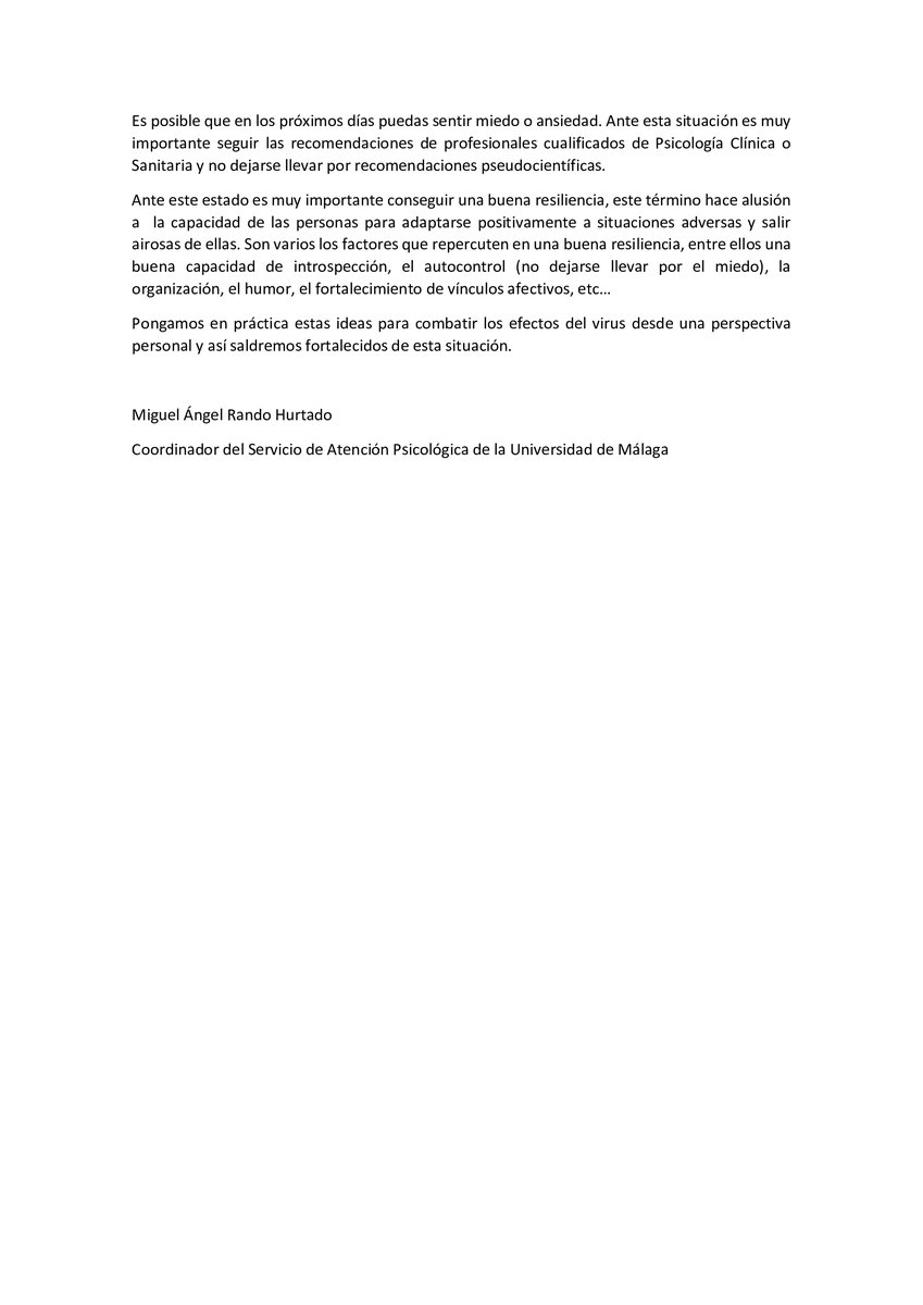 SAP_UMA's tweet photo. En estos días no confies en recomendaciones no profesionales. https://t.co/dSz6XA0blq