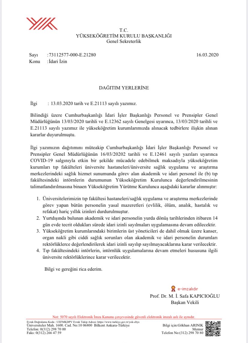 Önce YÖK kararıyla tatil diyorsunuz.  

İnsanlar memleketine dönüp kendini evine kapatıyor.

Sonra kararı rektörlüklere bıraktık diye açıklama yapıyorsunuz.

İşinize gelince siz öğrencisiniz, işinize gelince siz doktorsunuz.

Vebali, sizin. <a href="/drfahrettinkoca/">Dr. Fahrettin Koca</a> #intörnlerdeöğrencidir