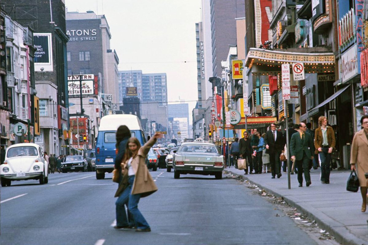 Toronto in the 1970’s! Here’s a preview of a young woman excitedly posing for the photographer on Yonge St looking north to College in the mid 70’s. Share your memories and stories. If you have photos you’d like to share with the group, send us a message and we’ll post them!