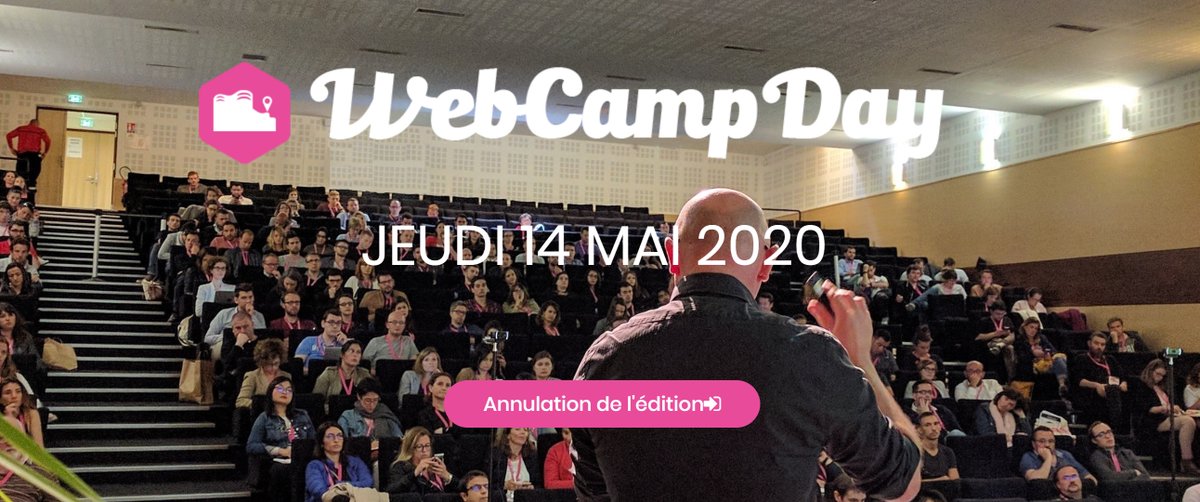 #WebCampDay : bon, vous vous en doutiez, la 8e édition n'aura pas lieu le 14 mai prochain à #Angers.

Une réunion de "crise" est organisée à 14h00 ce jour, nous vous donnerons tous les détails sur la suite des événements dans la semaine.

D'ici là, nous avons fermé la billetterie