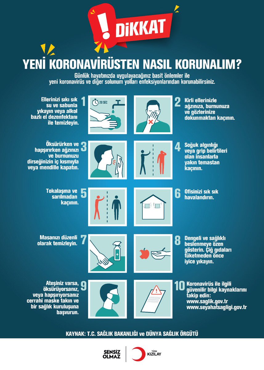 KopuzGrup's tweet photo. DİKKAT -  Yeni koronavirüsten nasıl korunabiliriz? 👇 https://t.co/utXfGLbuqk