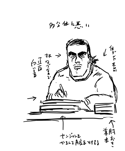 俺も描く時の姿勢直そうと思った 