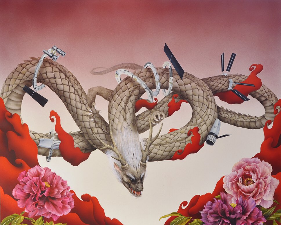 昔ながらの日本画に現代的なモチーフを盛り込んで今描ける、日本画を