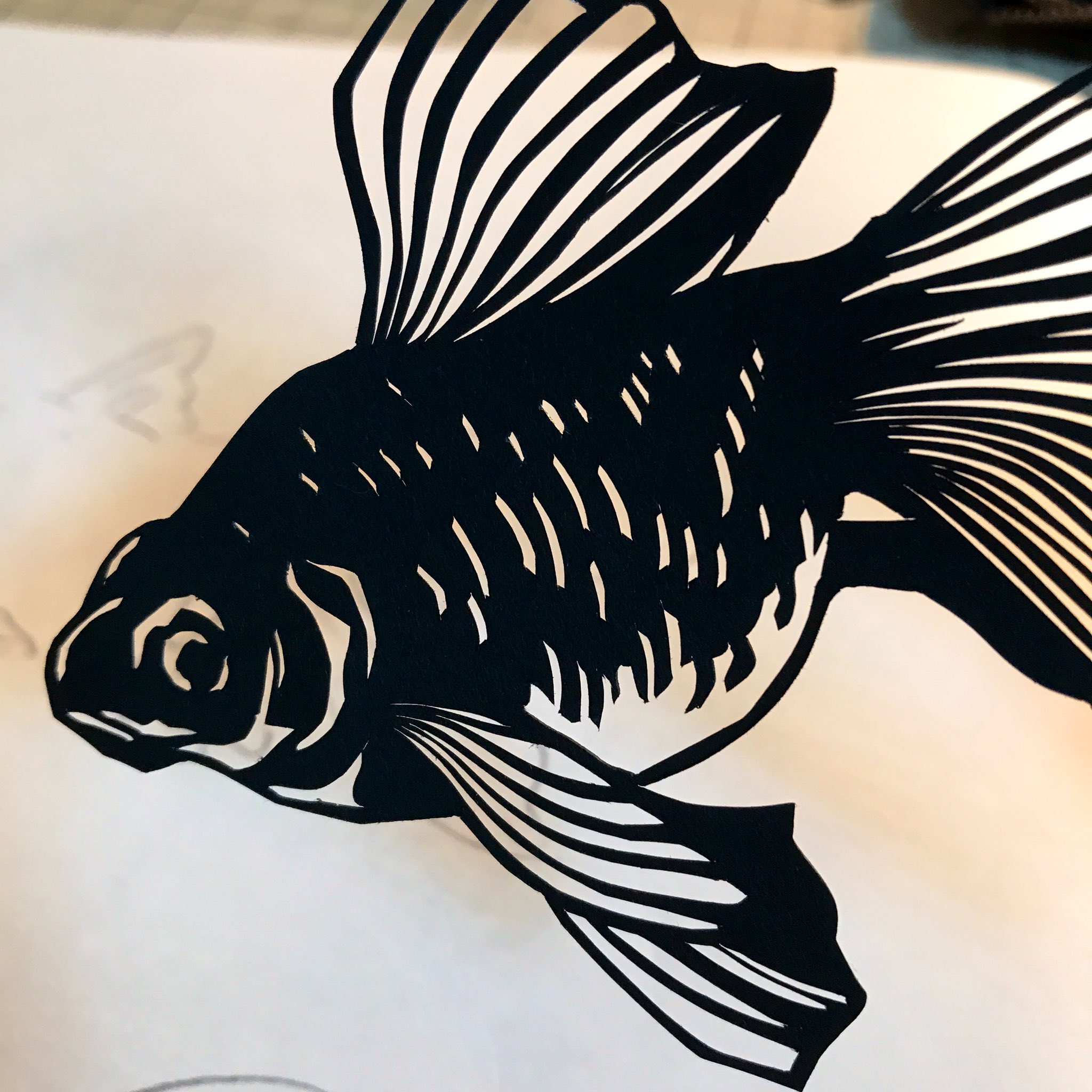 切り絵作家 草太 今日の切り絵 金魚 フリーハンド切り絵 切り絵作家 草太 今日の切り絵 金魚 フリーハンド切り絵