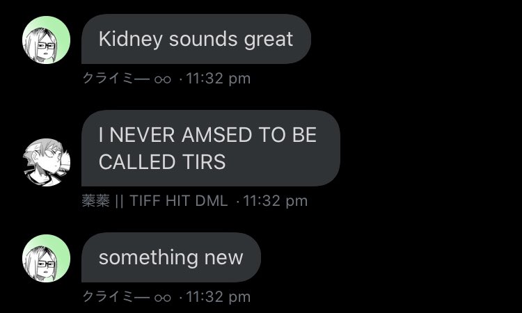klimie > kidney and tiff continues on with being nicnamed tits