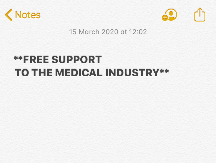 Realiseliveltd's tweet image. *TOTALLY FREE, NO STRINGS ATTACHED, SUPPORT FOR THE MEDICAL INDUSTRY* with production and distribution of relevant equipment throughout the UK during the Coronavirus situation.
#NHS #coronavirus #production #medicalprofessionals #medicalindustry 
linkedin.com/feed/update/ur…