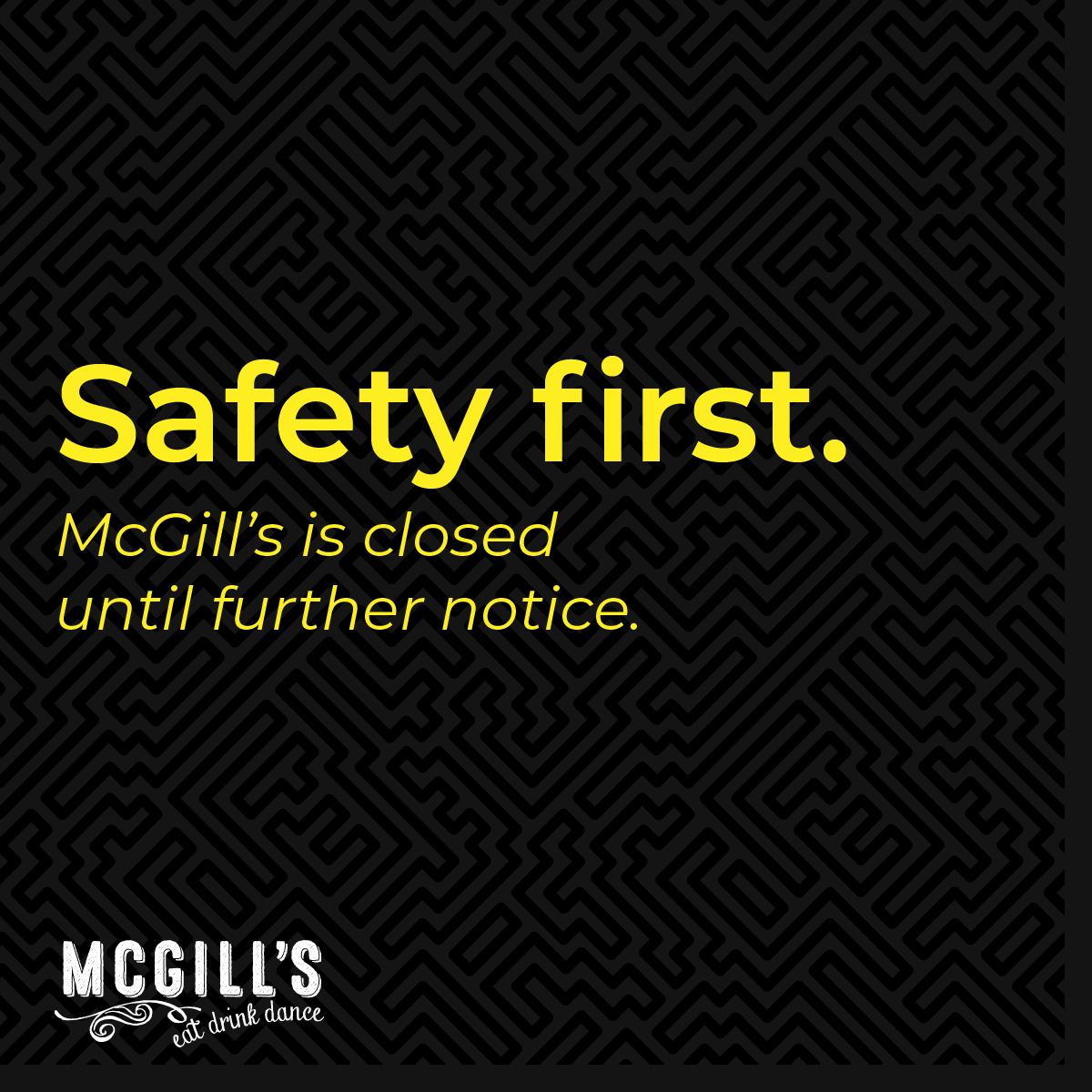 We have decided to close this afternoon until further notice.

We appreciate all of the love and support of our incredible patrons and customers and look forward to having a beer and meal with you in the future. 

We appreciate your understanding during this time. Stay safe!