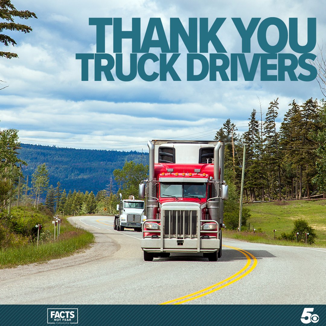 A huge thanks to all the truck drivers out there that are getting supplies to those who need it! 🚛