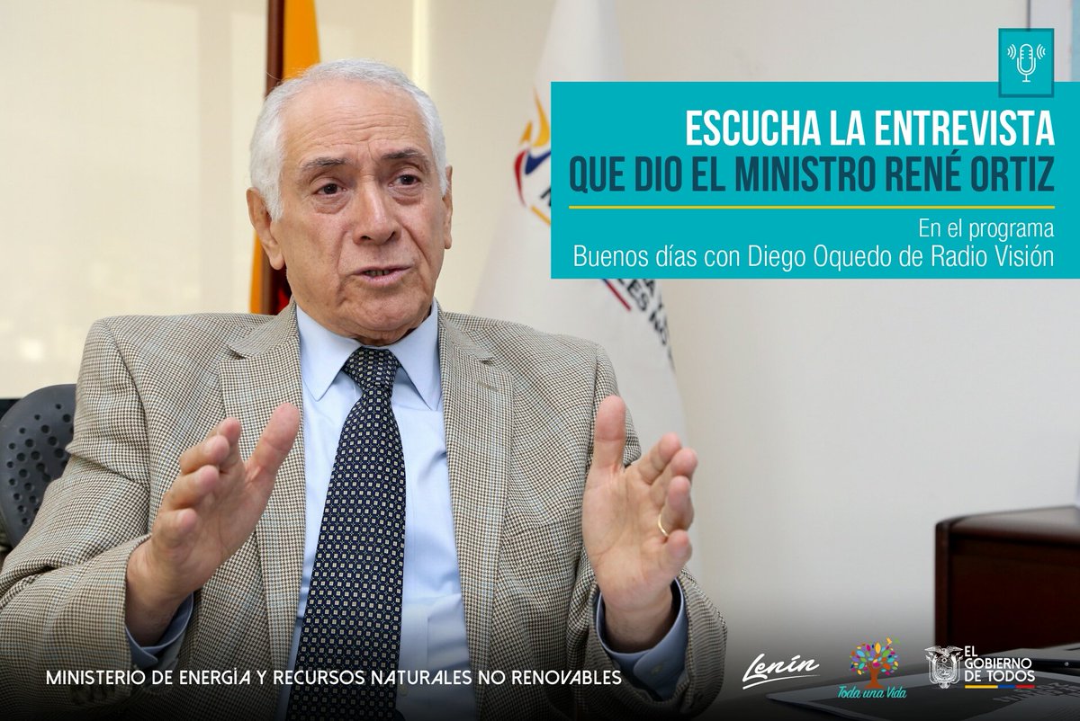 ViceminEnergia's tweet photo. AUDIO 📣📻| Escuche la entrevista del Ministro René Ortiz, realizada esta mañana en Radio @visionquito ➡ https://t.co/PNkggBbnls #EnergíaParaElDesarrollo https://t.co/cZtVXS8eU5
