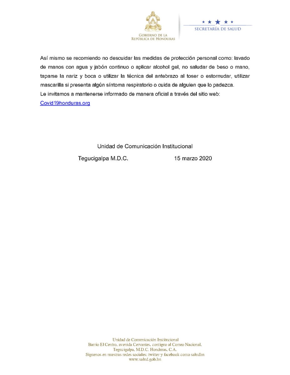 NOTICIEROALDIAR's tweet photo. Tomar nota en estos comunicados por la prevención del Coronavirus #Covid19. #YoMequedoEnCasa. https://t.co/gxDz3BXrh1