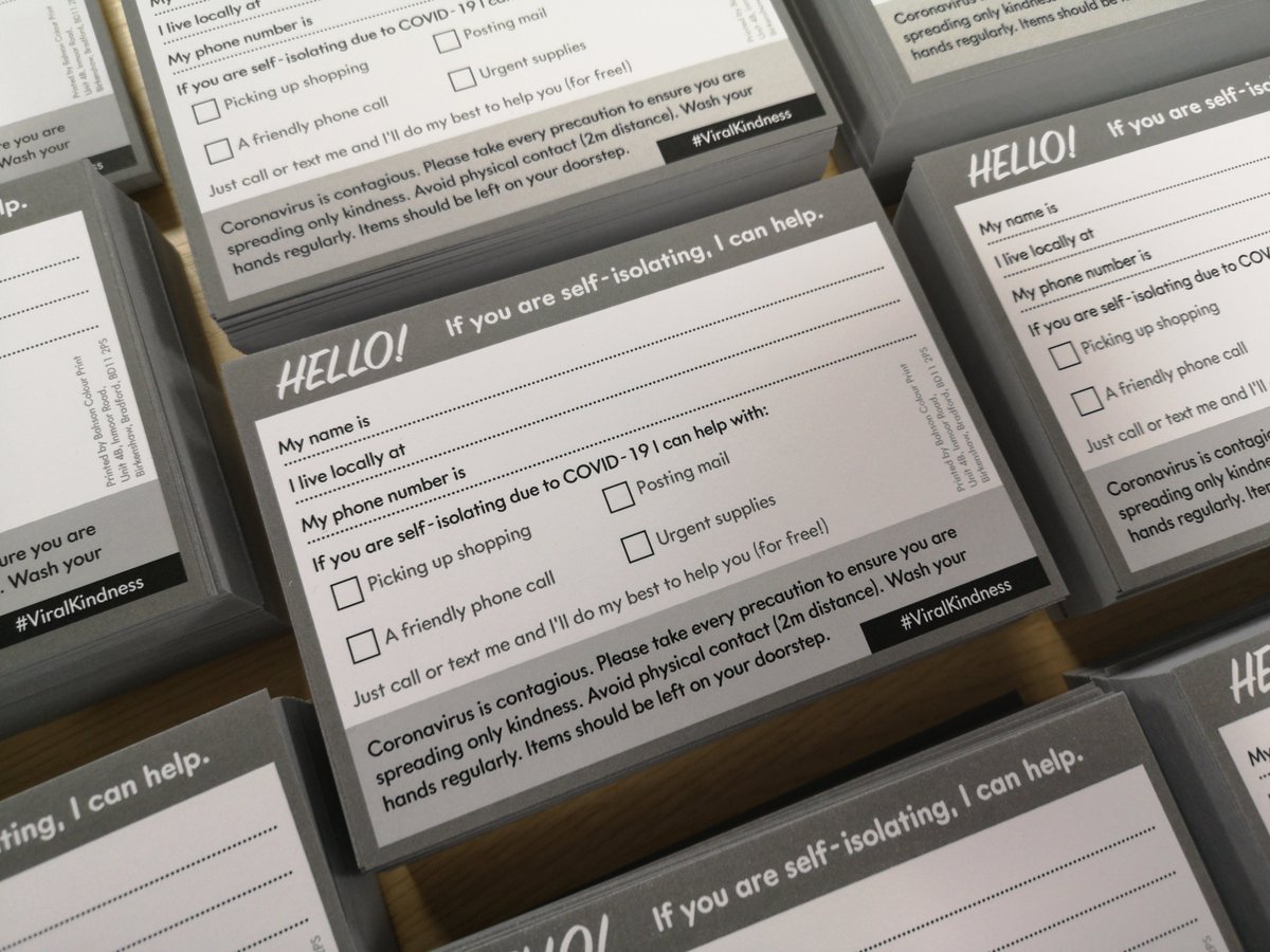 We have printed some Self-Isolation Cards, which can be posted around your neighbourhood to help those most vulnerable who are self-isolating. We have these at reception, so if you can help those who need it most, come by and pick up a bundle.
#viralkindness #covidー19uk #COVID19