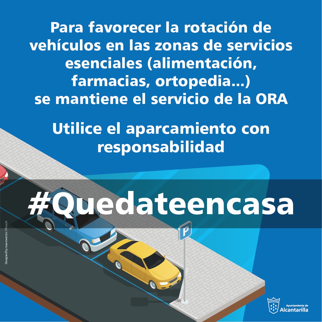AytAlcantarilla's tweet photo. ⚠️INFORMACIÓN IMPORTANTE⚠️

🚙Aparca con responsabilidad, especialmente en zonas donde hay servicios de primera necesidad
#Quedateencasa #Covid19 https://t.co/K7mQgrgq88