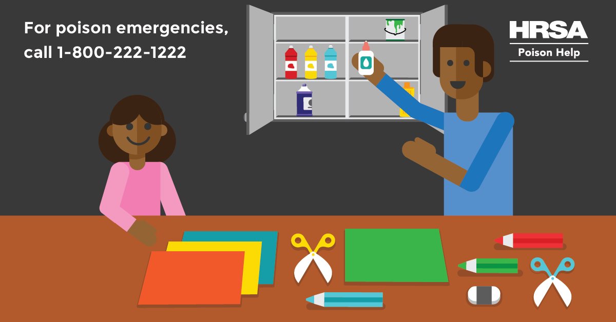 HRSAgov's tweet photo. A5 - #Children often learn by exploring the world around them. What children see &amp; can reach, they often put in their mouths. Practice safe #medicine storage by putting all #MedsUpAway, out of sight &amp; reach of young children: https://t.co/fHaJgopTr9  #PoisonChat https://t.co/gFklriLd4E